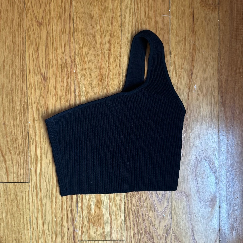 Aritzia Babaton Sculpt Knit One-shoulder Cropped Tank